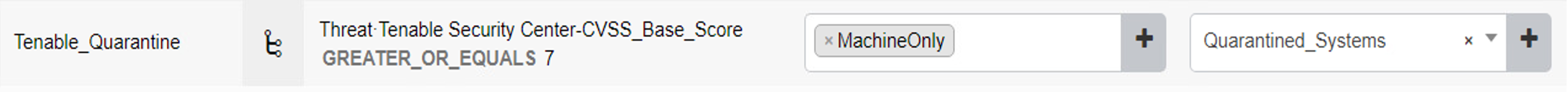 This is a screenshot of the rule we added to tag endpoints with a vulnerability with a CVSS score greater than 7.