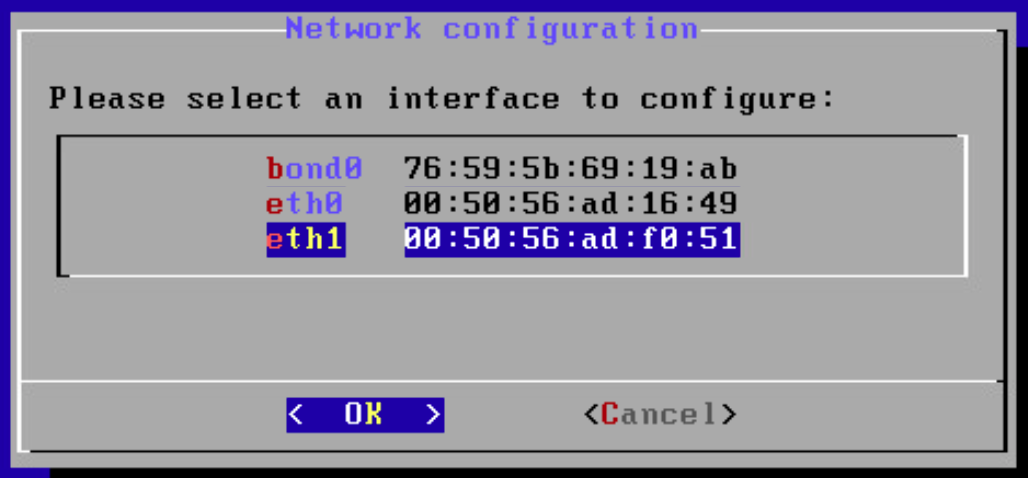 Network configuration wizard to begin monitoring on eth1.