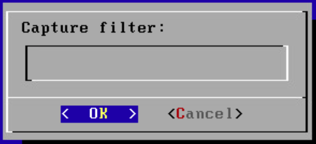 Capture filter options that are to be left blank so as to capture all traffic.