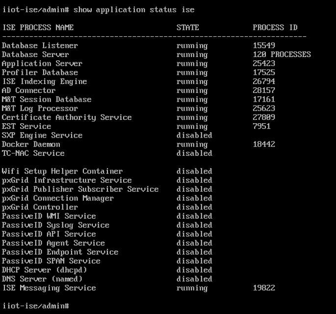 Type show application status ise to verify installation is complete and successful.