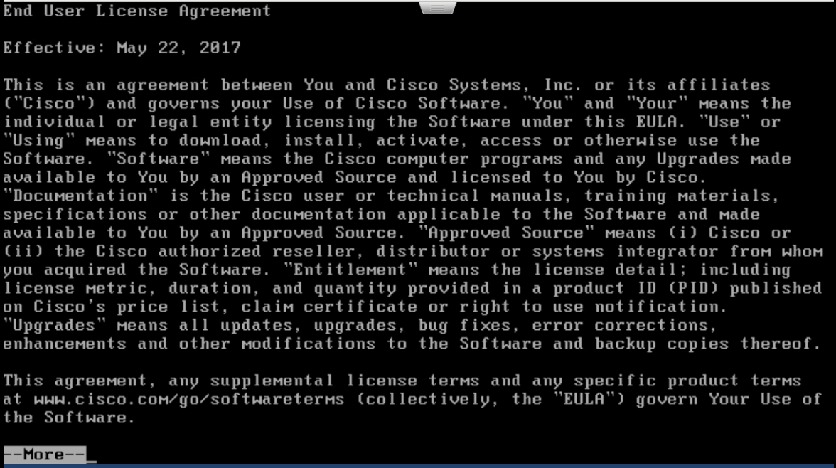 Cisco FTD EULA agreement window.