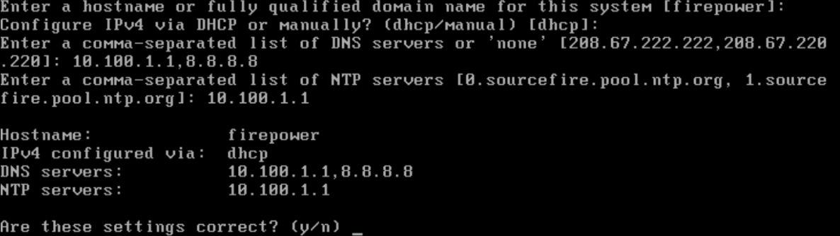 Network configuration setup