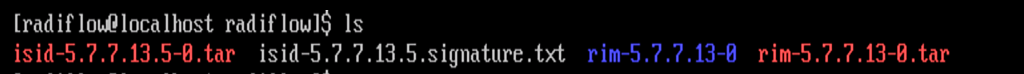 A screenshot of the "radiflow" directory files.