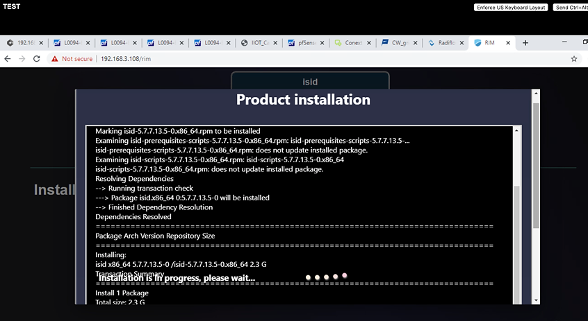 A screenshot of the iSID product installation.
