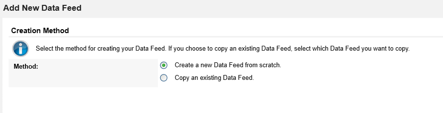 Screenshot of the Add New Data Feed panel in the RSA Archer Administration menu