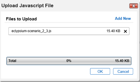 Screenshot of a dialog box specifying the Eclypsium JavaScript data feed file name
