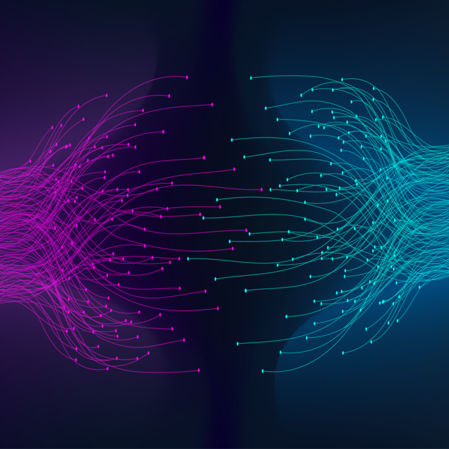 Abstract image of converging data pathways