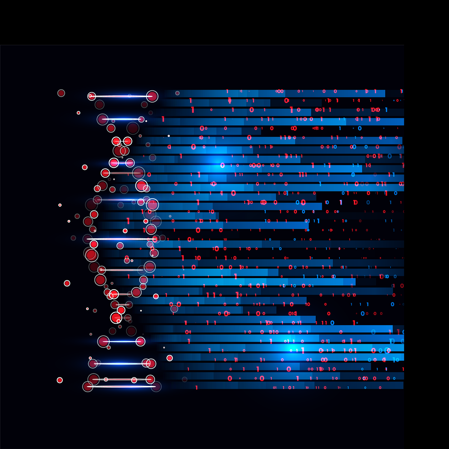 Abstract image a DNA helix translated into digital information.