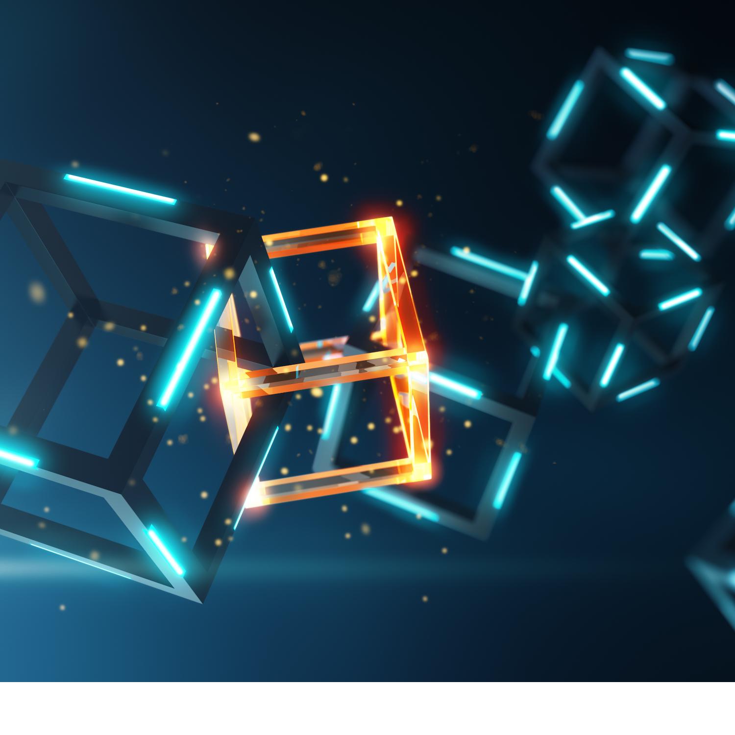 Illustration of a chain of interconnected cubes.