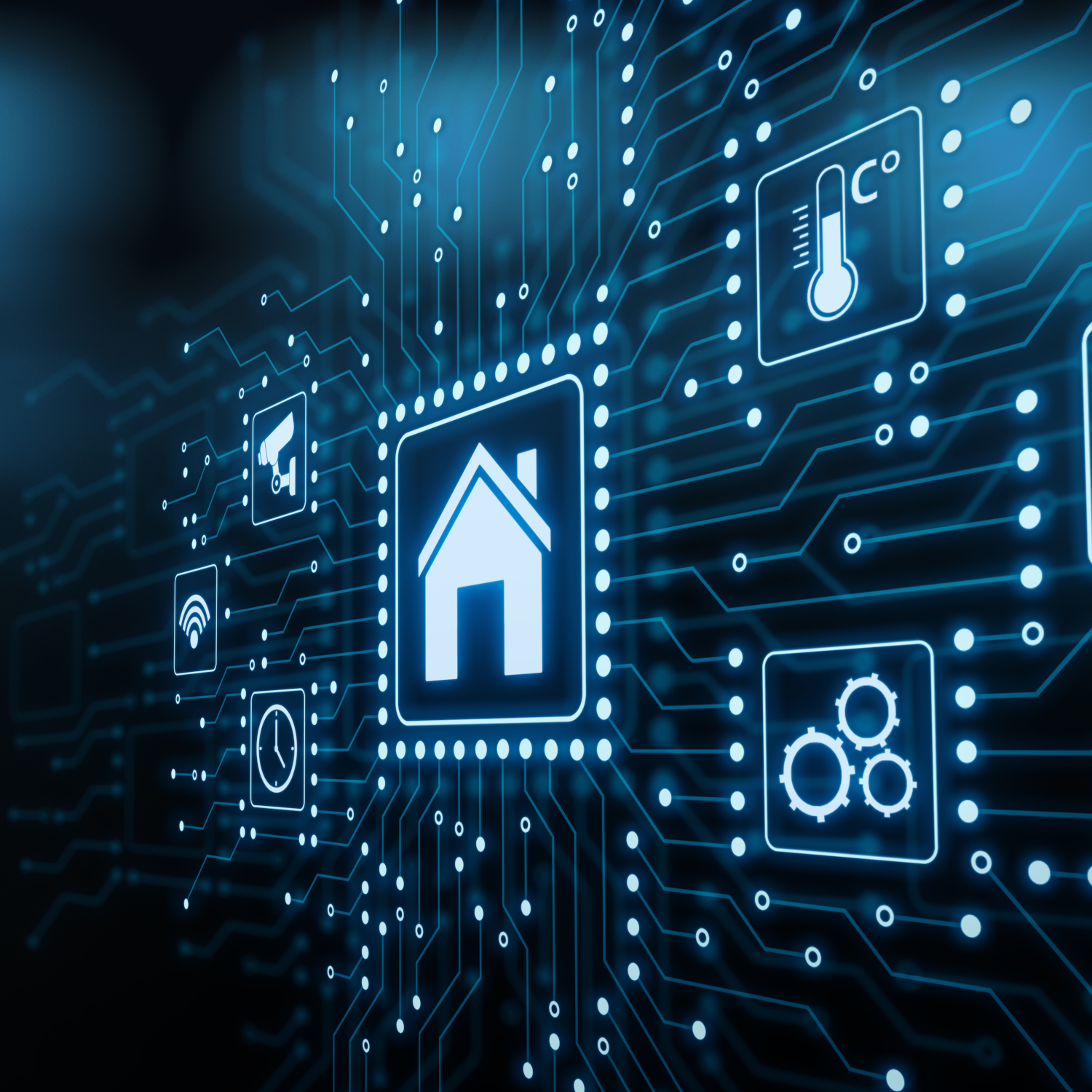 A conceptual image of a digital home.