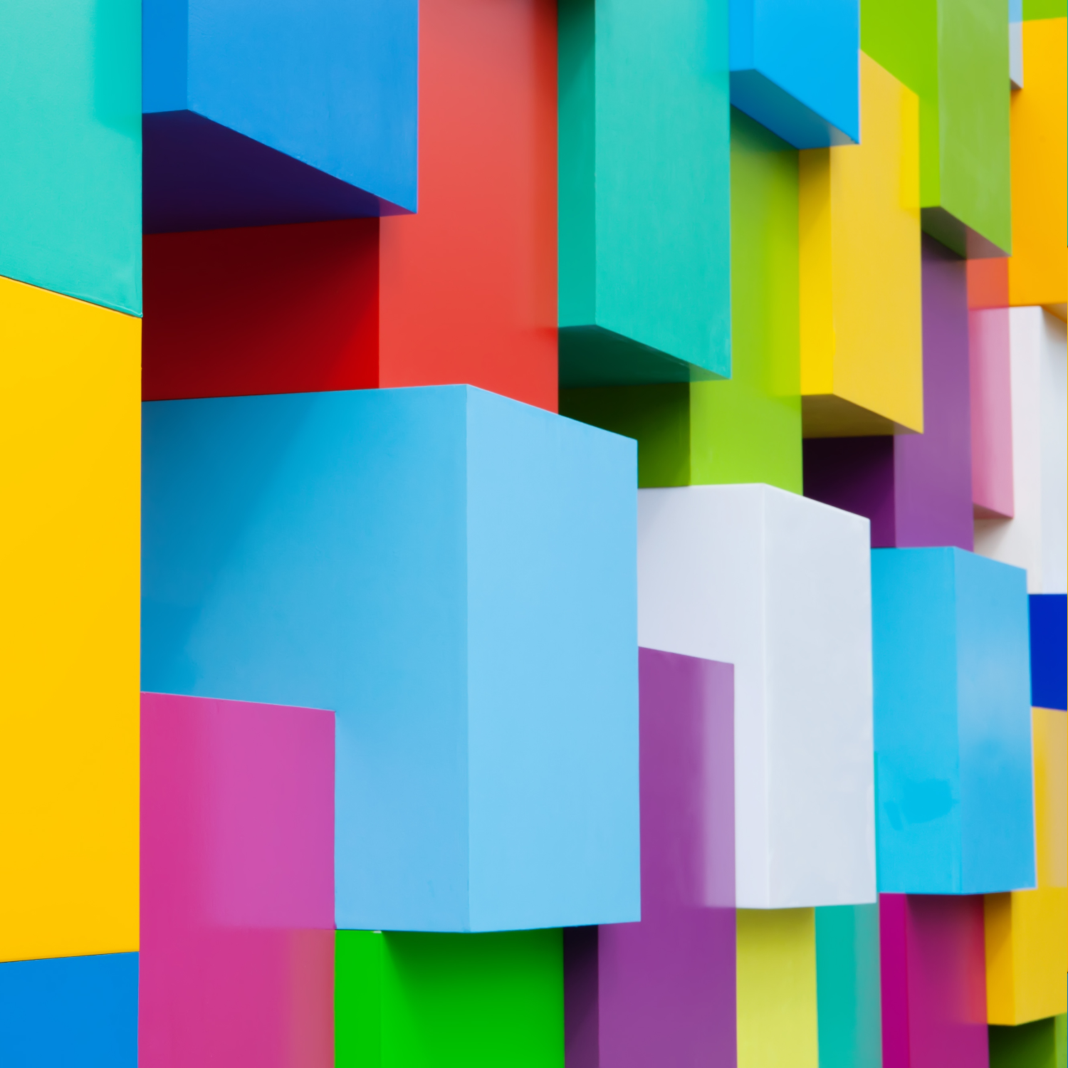 A structure composed of colorful building blocks.