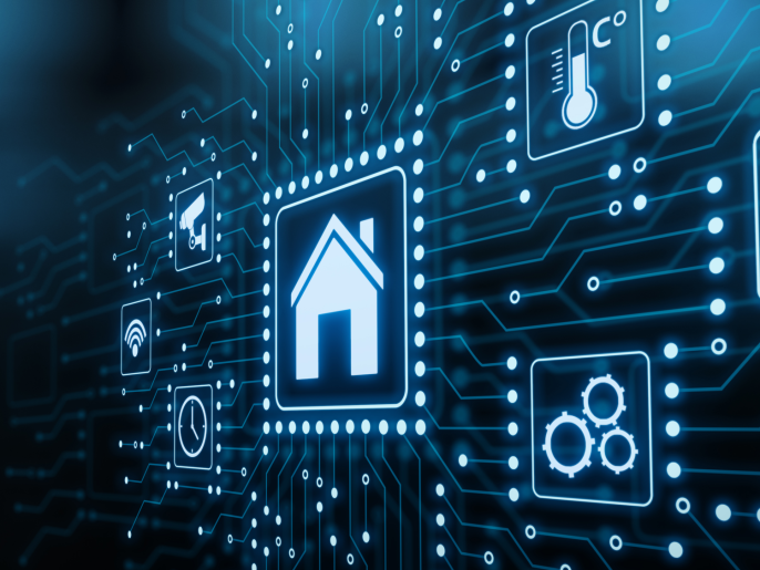 A conceptual image of a digital home.
