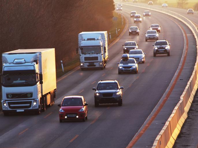 Freeway traffic.